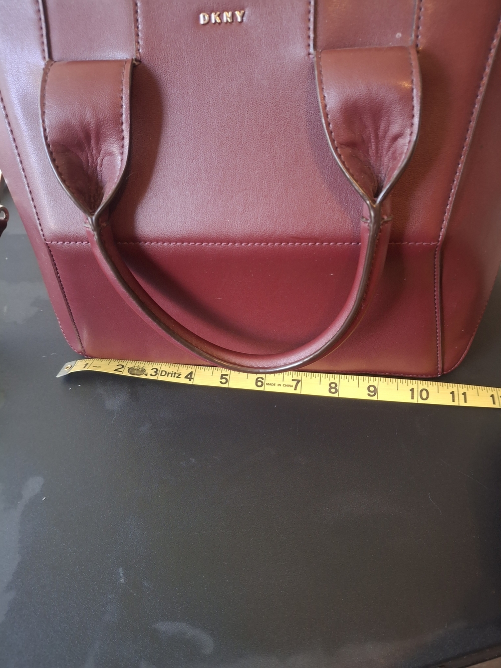 DKNY Burgundy Leather Dome Satchel - Picture 3 of 5